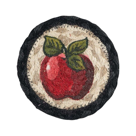 Capitol Earth Rugs Individual Woven Apple Coaster