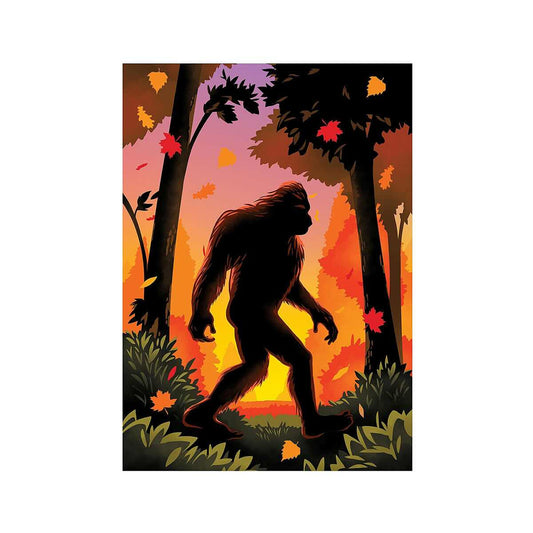Evergreen Bigfoot Fall Suede Garden Flag