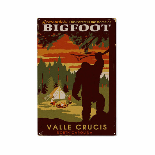 Lantern Press Valle Crucis Bigfoot Forest Home Wooden Sign