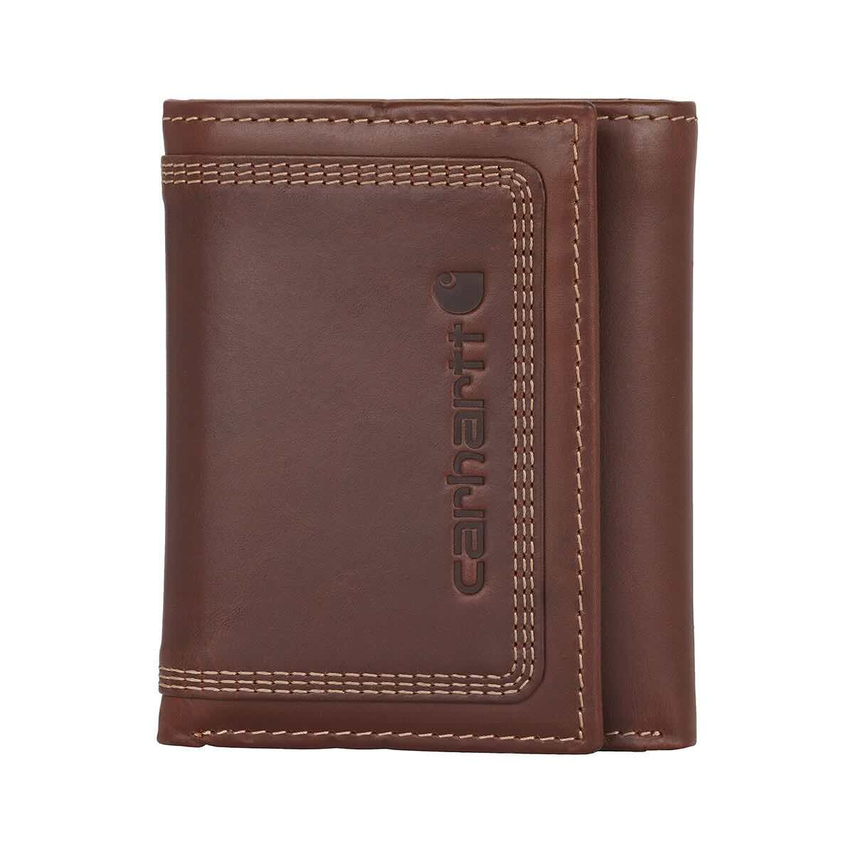 LATE WRAP ３㍉　ジャーフル　裏起毛 Carhartt Men's Leather Triple-Stitched Trifold Wallet – Mast