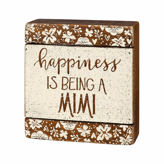 Happiness Is Being A Mimi Slat Box Sign