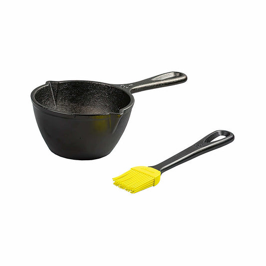 Lodge 14-Ounce Cast Iron Melting Pot With Silicone Brush
