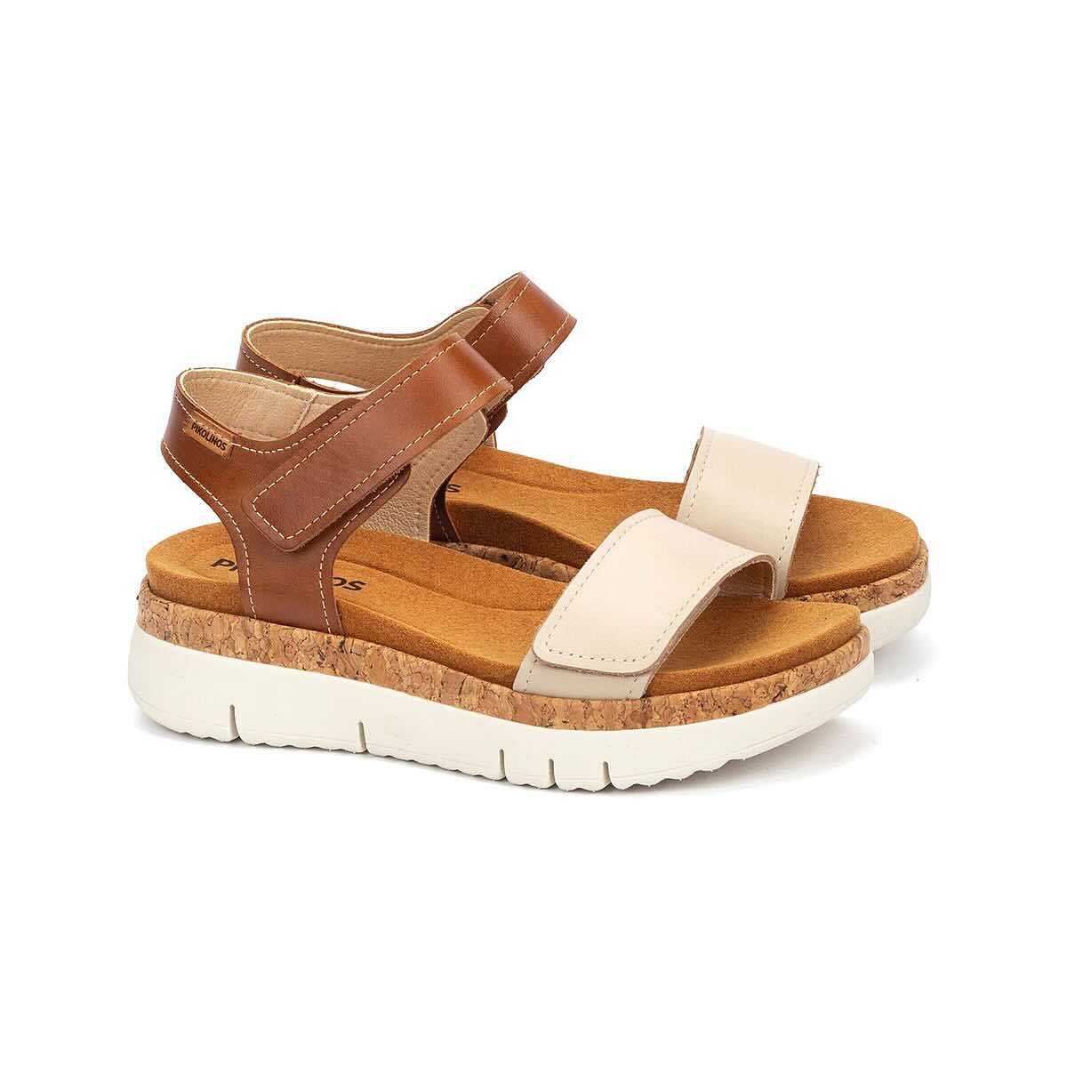 PIKOLINOS Brown Leather Sandals Men main image 4