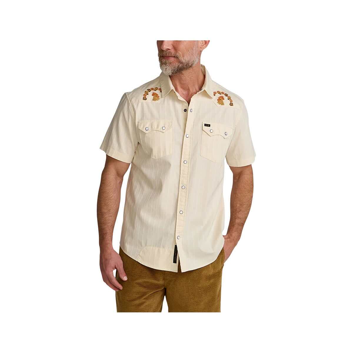 BRIEFING クリーム色 シャツ Howler Brothers Men's Crosscut Deluxe Short Sleeve Shirt – Mast