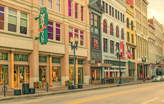 A view of Gay Street and the Mast General Store in  Downtown Knoxville