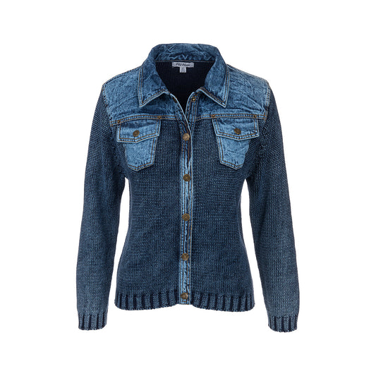 Women's Sweater Jean Jacket Indigo
