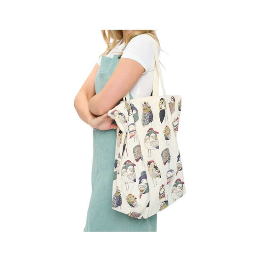 SM Wardrobe Colorful Owl Print Tote Bag