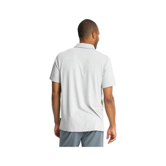Free Fly Men's Bamboo Flex II Short Sleeve Polo Shirt, Heather Aspen Grey, alternate view 1