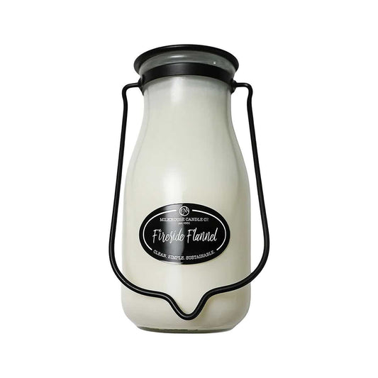 Milkhouse Candle Co Fireside Flannel Milkbottle Candle
