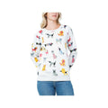 LA Soul Women's Colorful Dog Fleece Crew Sweatshirt
