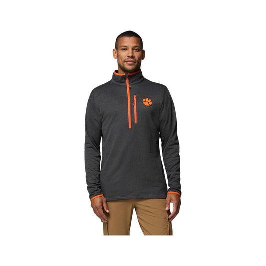 Columbia Men's Clemson Collegiate Essentials Hike Grid Fleece Half Zip Pullover