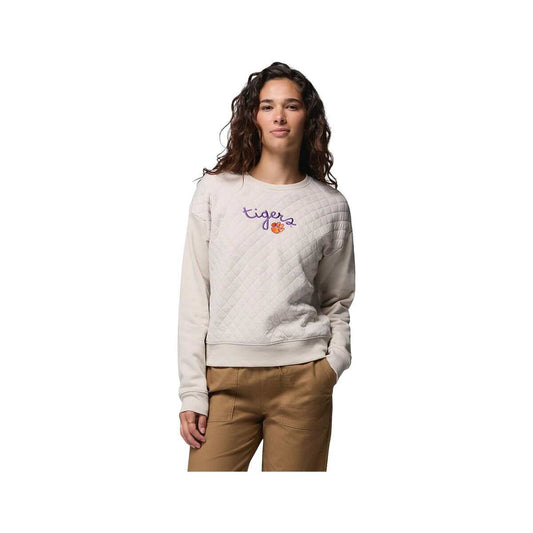 Columbia Women's Clemson Collegiate Hart Mountain Quilted Crew Sweatshirt