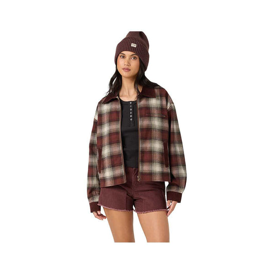 O'Neill Women's O'Riginals Dakota Plaid Jacket, Chocolate Cho