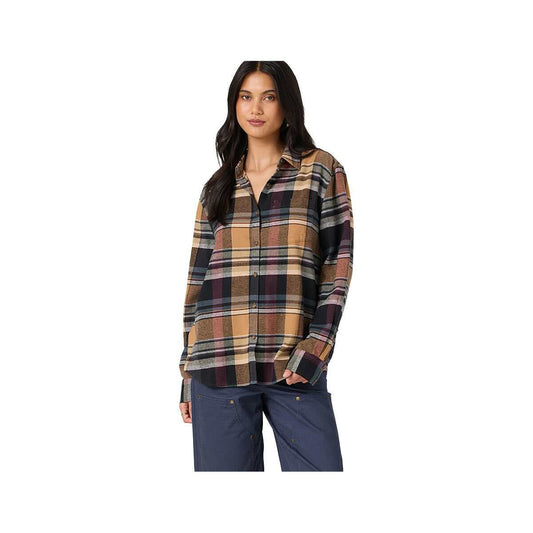 O'Neill Women's Logan Flannel Long Sleeve Top, Phantom Phn