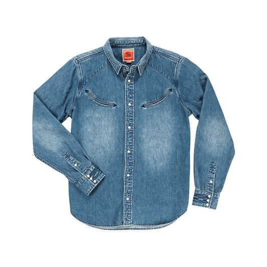 Sendero Provisions Co. Men's The Hondo Pearl Snap Long Sleeve Shirt, Classic Denim