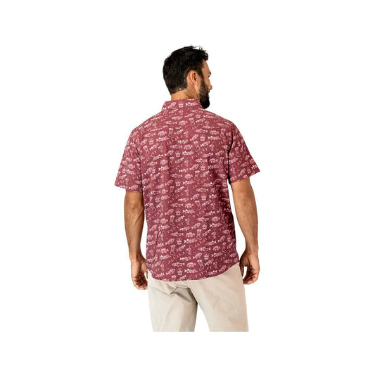 AFTCO Men's Boatbar Short Sleeve Button Down Shirt