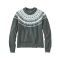 L.L.Bean Women's Cotton Ragg Relaxed Crewneck Fair Isle Yoke Sweater