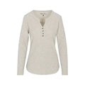 North River Women's Maury Waffle Henley Long Sleeve Top, Naturalhtr
