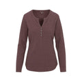 North River Women's Maury Waffle Henley Long Sleeve Top, Peppercorn