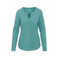 North River Women's Maury Waffle Henley Long Sleeve Top, Mineralblue