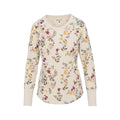 North River Women's Wildflower Waffle Crew Long Sleeve Top, Oatmeal