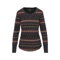 North River Women's Pecos River Long Sleeve Waffle Crew Top, Dark Heather