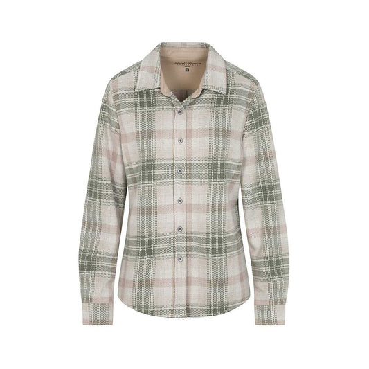 North River Women's Willow Knit Button Front Long Sleeve Shirt - Curvy, Sea Spray