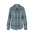North River Women's Willow Knit Button Front Long Sleeve Shirt - Curvy, Mineral Blue