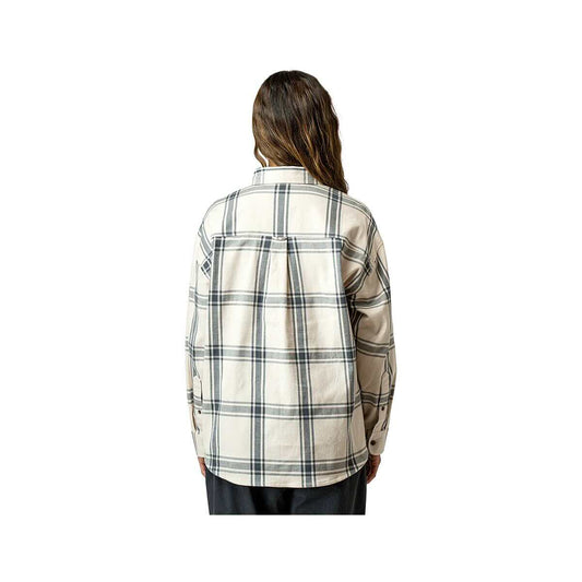 AFTCO Women's Lager Long Sleeve Flannel Shirt, Turtle Dove, alternate view 1