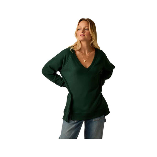Carve Designs Women's Alena Long Sleeve Supersoft Top, Dark Pine Heather