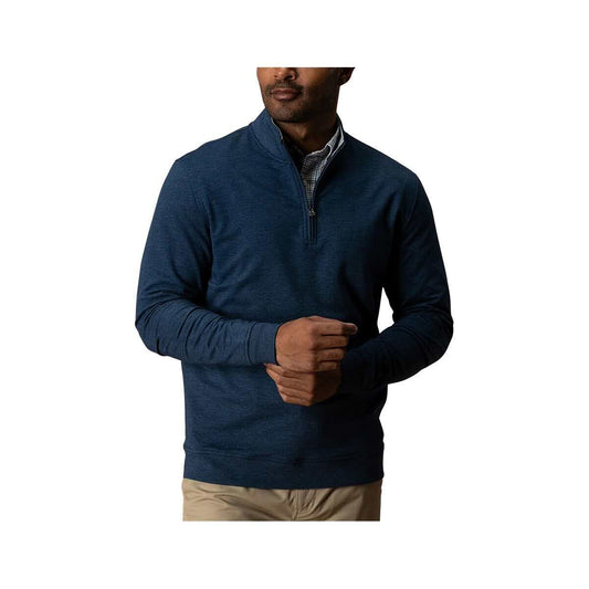Duck Head Men's Dunmore Performance Quarter Zip Long Sleeve Pullover, Royal Navy Heather