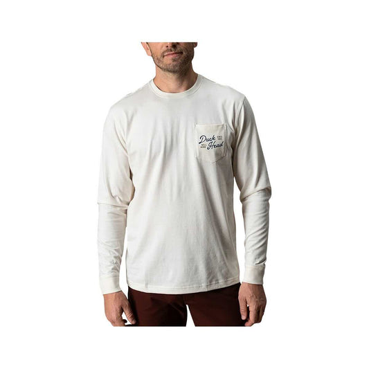 Duck Head Men's Flying Wood Duck Long Sleeve T-Shirt, Antique White, alternate view 1