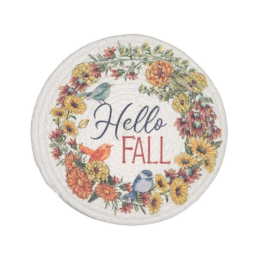 Duke Imports Hello Fall 9-Inch Braided Round Trivet - 2 Pack