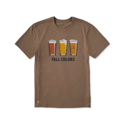 Life is Good Men's Fall Beer Colors Short Sleeve Crusher T-Shirt, Mushroom Brown