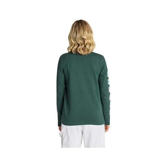 Life is Good Women's Snowman Parade V-Neck Long Sleeve Crusher T-Shirt, Treeline Green, alternate view 1