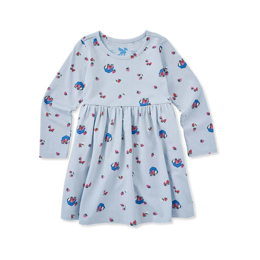 Life is Good Toddler Fresh Strawberry Pattern Long Sleeve Crusher Dress