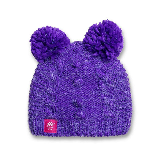 Turtle Fur Kids Fluff Balls Pom Pom Beanie