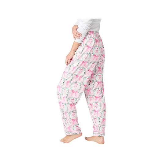 Coco+Carmen Women's Dreamland Holiday Pajama Pants, Blush Santa, alternate view 1
