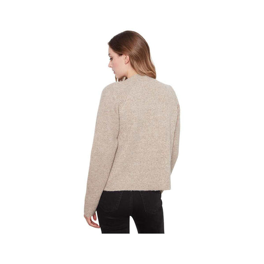 Charlie B Women's Patch Pocket Open Front Cardigan, Light Brown, alternate view 1