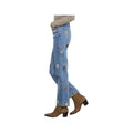 Charlie B Women's Floral Embroidery Straight Leg Jeans