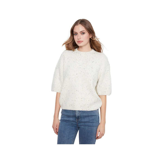 Charlie B Women's Elbow Balloon Sleeve Knit Sweater, Cookies N Creme