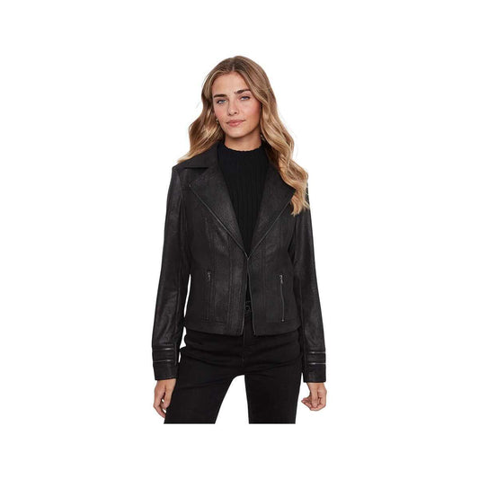 Charlie B Women's Vintage Faux Leather Jacket, Black