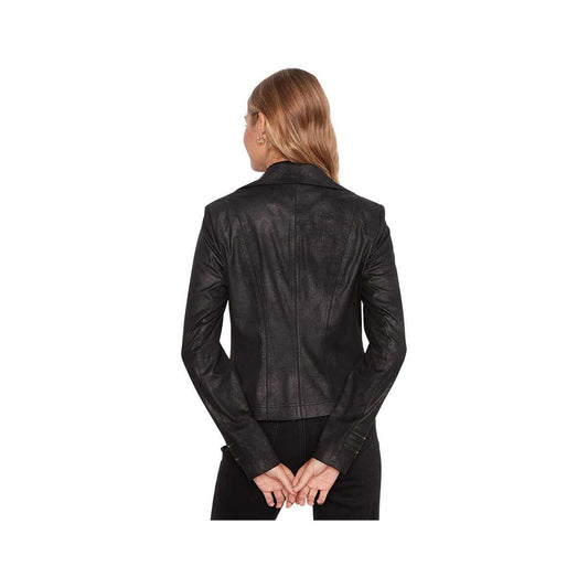 Charlie B Women's Vintage Faux Leather Jacket, Black, alternate view 1