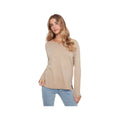 Charlie B Women's Long Sleeve V-Neck Sweater, Walnut