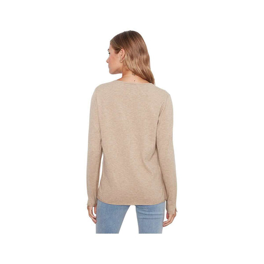 Charlie B Women's Long Sleeve V-Neck Sweater, Walnut, alternate view 1