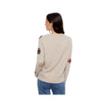 Charlie B Women's Floral Embroidered V-Neck Sweater, Natural, alternate view 1