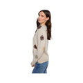 Charlie B Women's Floral Embroidered V-Neck Sweater, Natural, alternate view 2