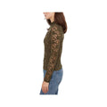 Charlie B Women's Lace Long Sleeve Mock Neck Top
