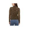 Charlie B Women's Lace Long Sleeve Mock Neck Top