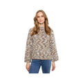 Charlie B Women's Mock Neck 3/4 Bell Sleeve Space Dye Sweater, Verveine